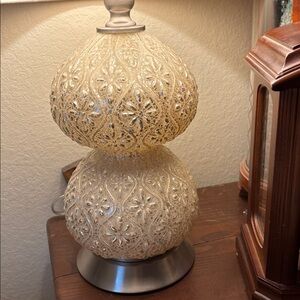 Elegant Cream pearl ball  Table Lamp could use a different lamp shade